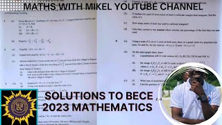 Detailed solutions to BECE 2023 mathematics questions 📖📖👨‍🏫