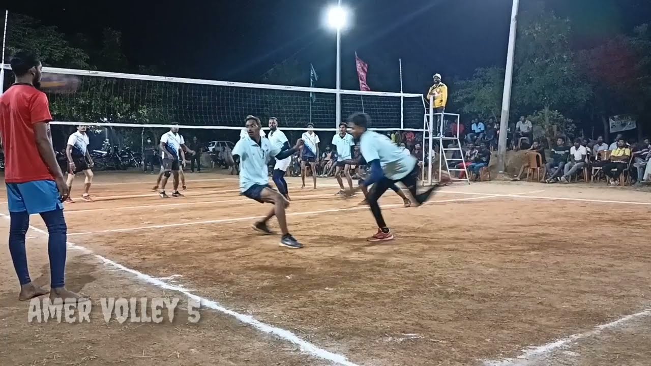 Volleyball Match ... Karimnagar police V S Korutla Quater Final match 🔥 Agraharam tournament