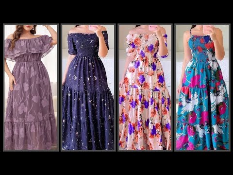 Gorgeous 🧡🧡🧡Printed Off-Shoulder Maxi Dress Collection | Modern Women's Style