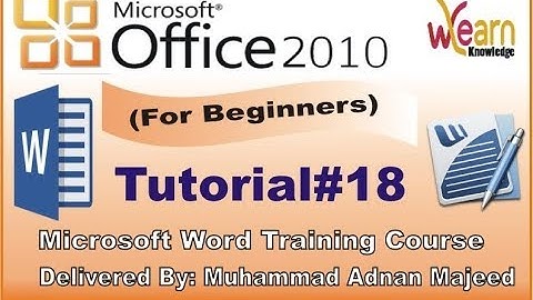 Tutorial-18 Text Border ms word 2010 for beginners in Urdu/Hindi WLK