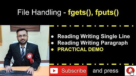 File Handling in C - Part-3 Reading and Writing Lines using fgets() and fputs()