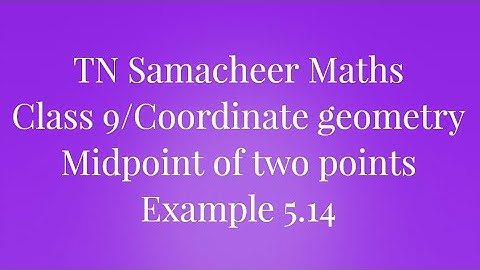 Example 5.14 Class 9 Coordinate geometry Tamilnadu Samacheer maths Nithyaganesh Maths