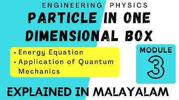 Particle in One Dimensional Box | App. of Quantum Mechanics |module 3|Engineering Physics|Target KTU
