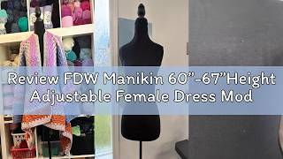 Review FDW Manikin 60”-67”Height Adjustable Female Dress Model Display Torso Body Tripod Stand Cloth
