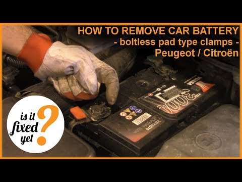 How to remove BATTERY – Peugeot / Citroen (boltless pad type clamps)