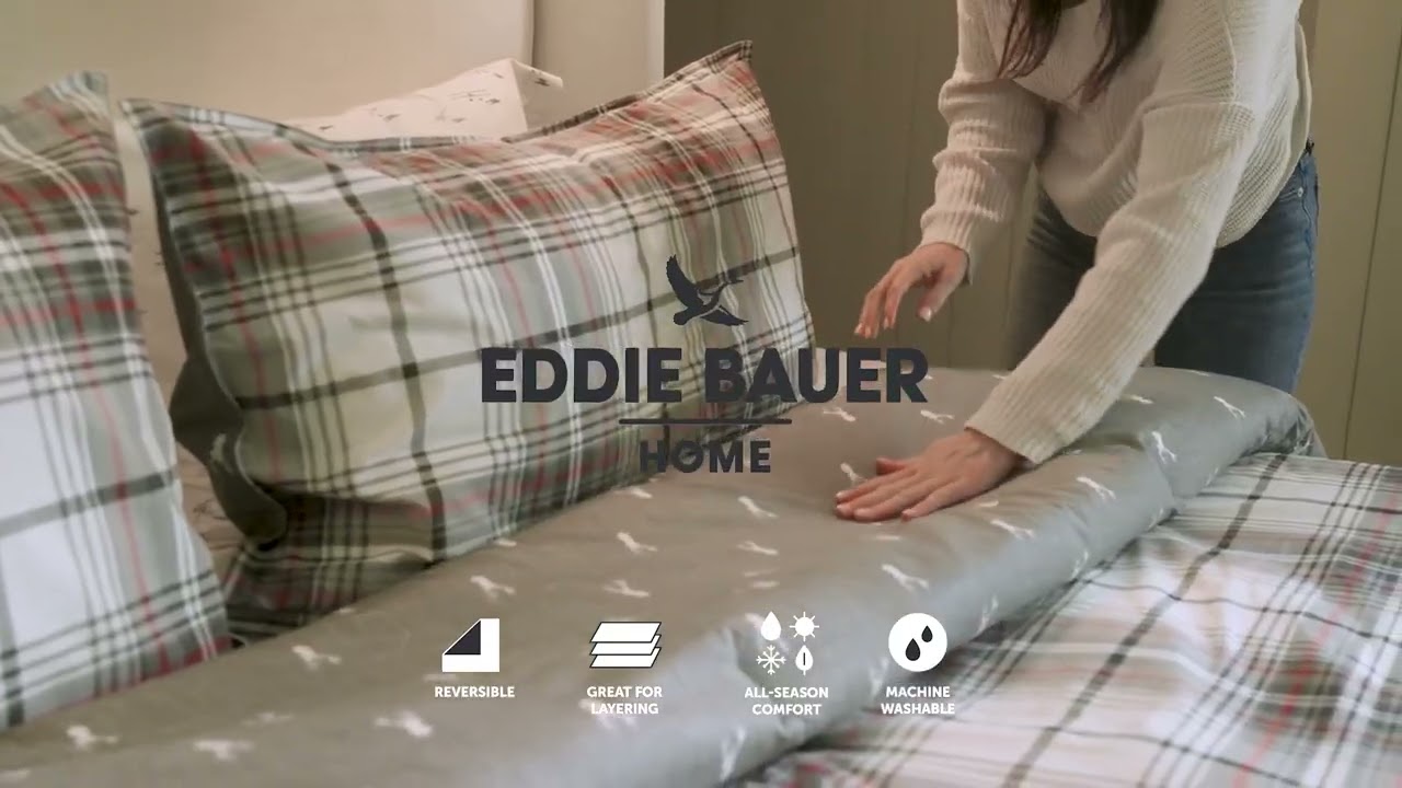 Eddie Bauer   King Comforter Set, Microsuede Bedding with Soft Sherpa Reverse