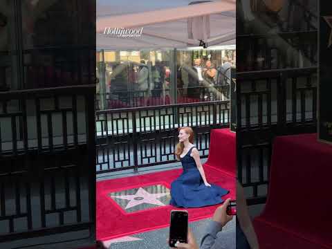 #JessicaChastain Poses Next to Her Star on the #HollywoodWalkofFame ⭐ #shorts