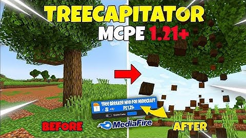 😮Instant Mining & Tree Cutting Mod for Minecraft PE 1.21+ | VeinMiner + TreeCap🔥