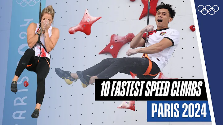 Racing Against the Time 🧗‍♂️ | 10 Fastest Speed climbing times at #Paris2024 😮‍💨 | Top Moments