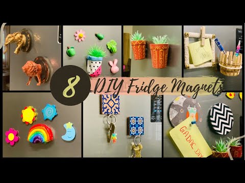 8 Cute & Useful DIY Fridge Magnet Ideas | DIY GIFT Ideas | GADAC DIY | Craft Ideas for Kitchen