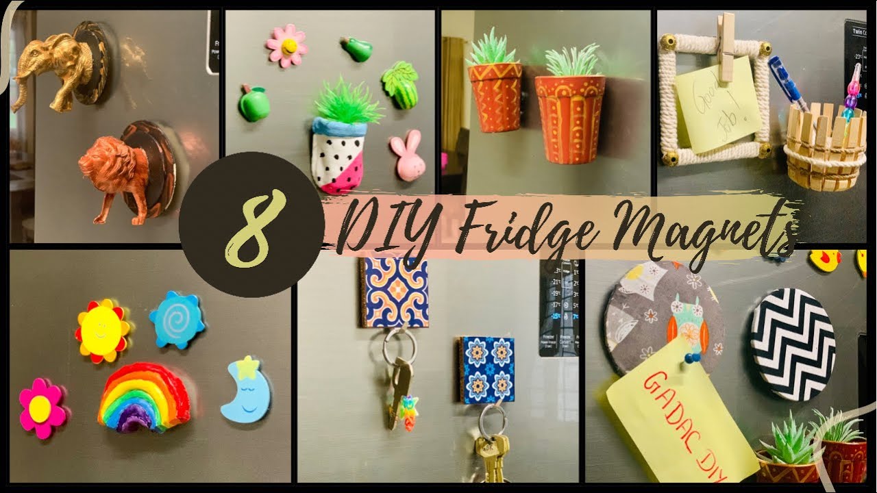 8 Cute & Useful DIY Fridge Magnet Ideas, DIY GIFT Ideas