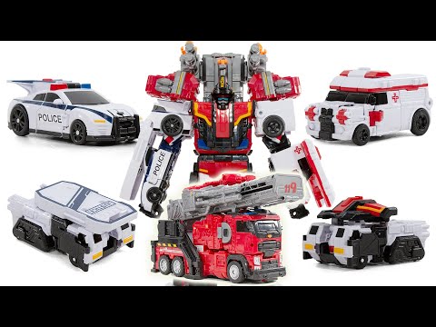 Tobot Rescue Doc <strong>SSen</strong> Boom 5 Combo SOS Police Amblulance FireTruck Re Cut Edition TransFormation