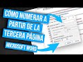 Word Cómo numerar a partir de la tercera página