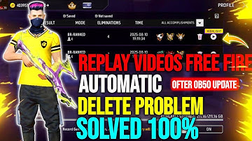 Free Fire Record Video Automatic Delete 👽 Replay Setting Free fire  !! Ofter OB50 Update !!  Part 3 