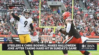 'I Am Doing Okay!': Steelers K Chris Boswell Makes Halloween Joke After Taking Hard Hit In Sunday's