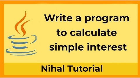 Write a program to calculate simple interest in Java | Bluej | Java Program