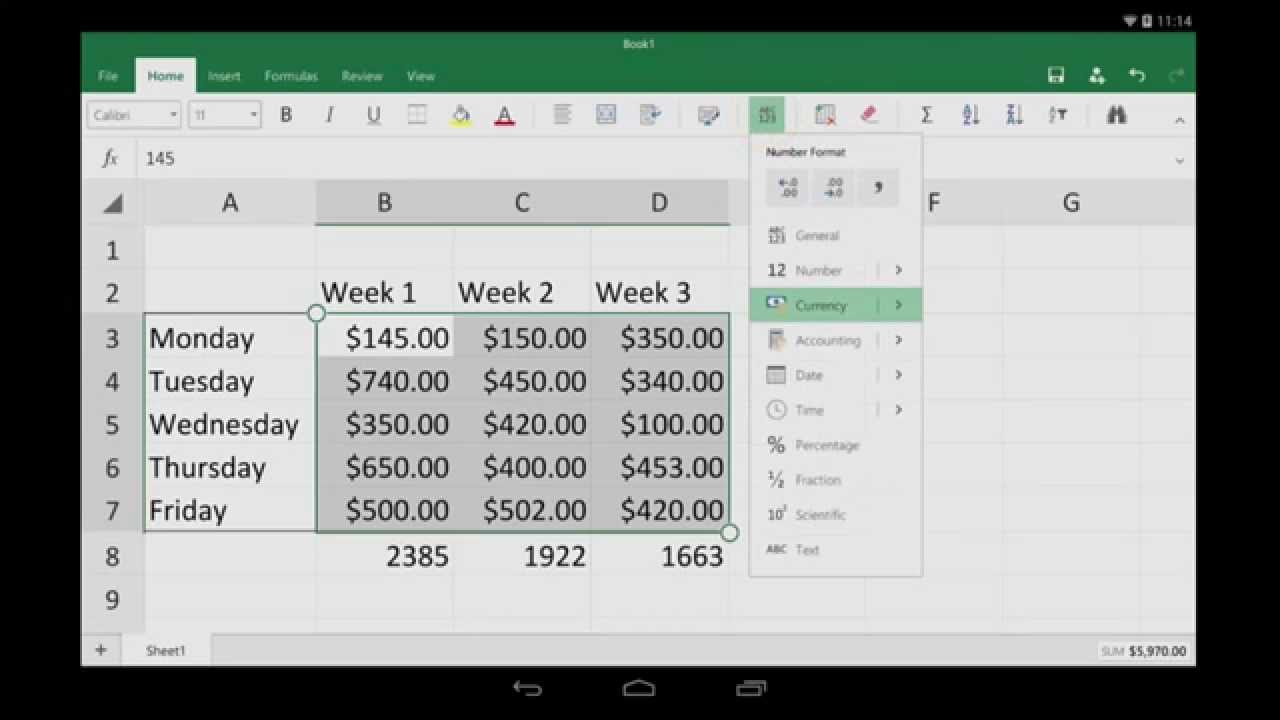 Android Tablet Chart