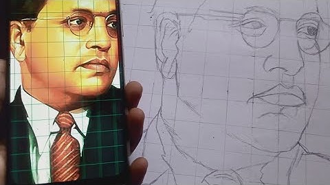 How to draw Dr BR Ambedkar,  Step by step Outline Tutorial