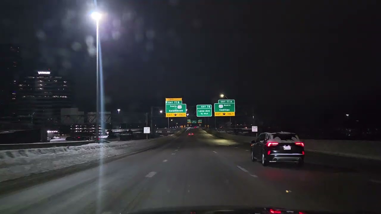 Driving Home Through Grand Rapids at Night 