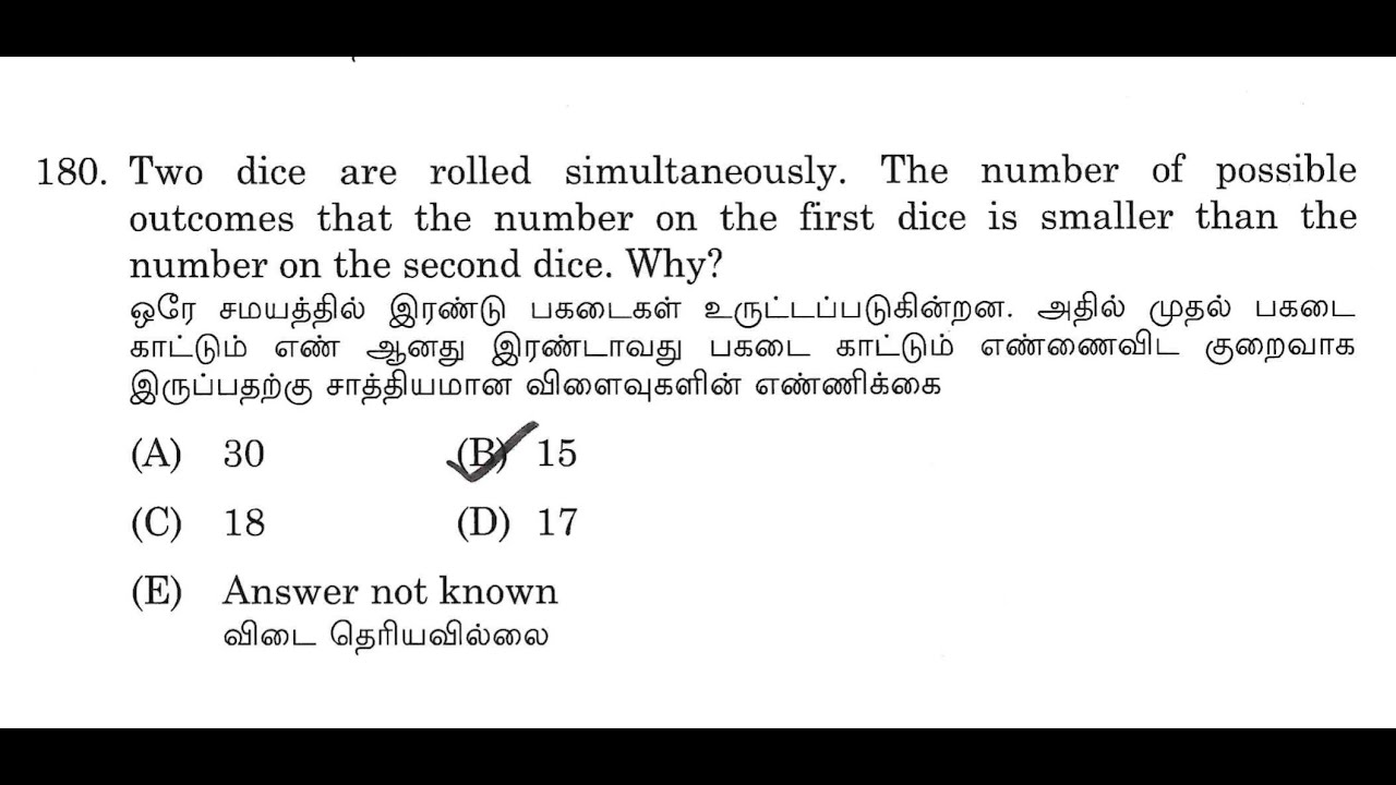 Two dice are rolled simultaneously. The number of possible outcomes that the number on the first ...