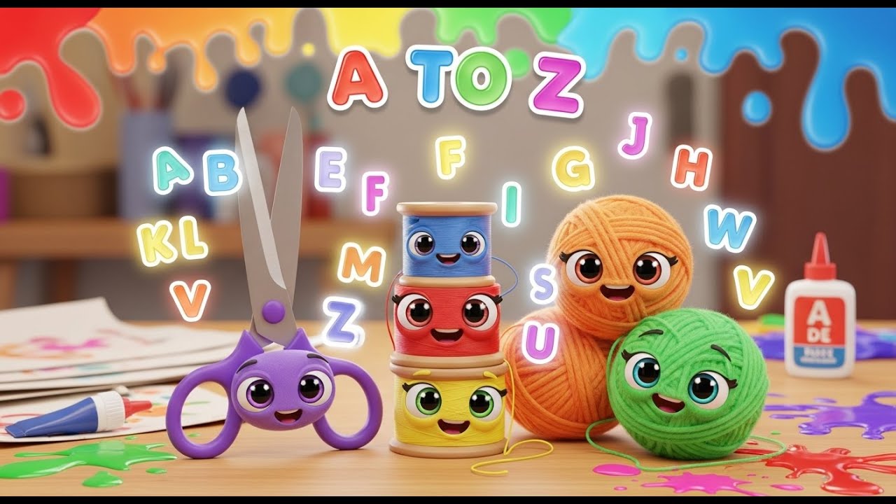 Learn A to Z with Creative Art and Crafts ✂️🧵🧶 | ABC Learning Video for Kids | Fun Educational