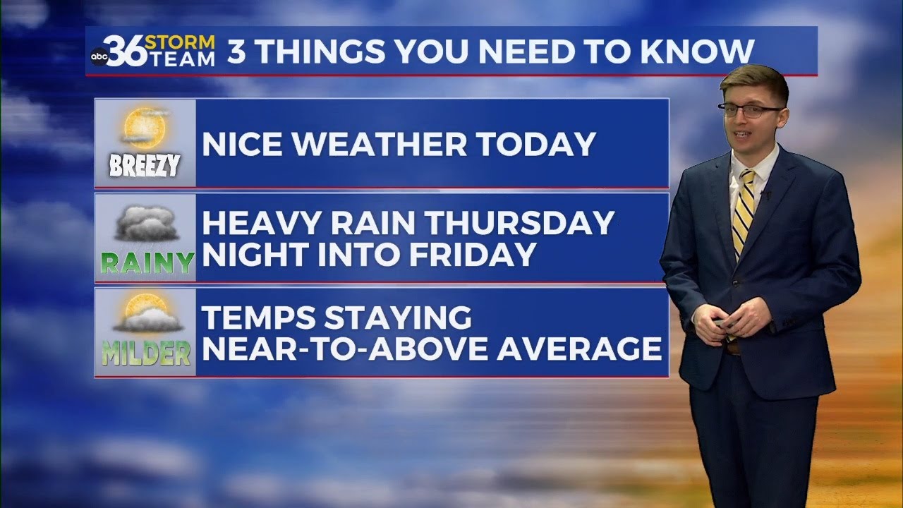 Quiet Wednesday ahead of heavy rain Thursday night - YouTube