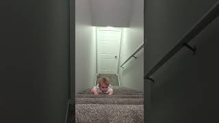 Child Mimics 80s Style Stair Slide