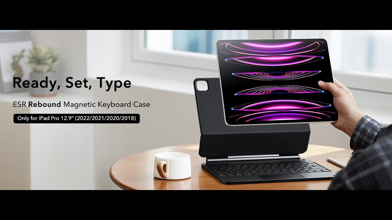 Black iPad Air 11-inch (M2) Rebound Keyboard Case with Magnetic