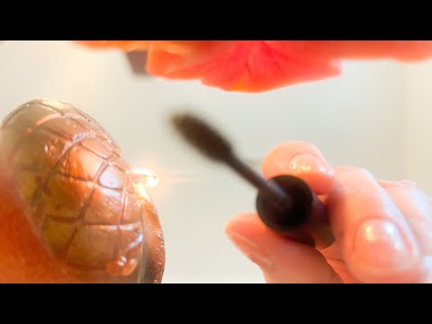 ASMR relaxing eyebrow treatment with candle wax 💚 lofi, no talking, actual camera touching