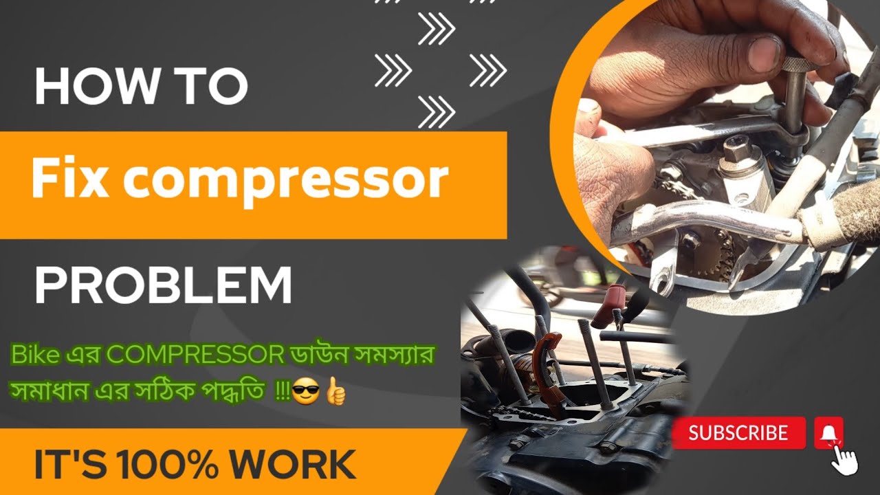 how to fix compressor problem in a bike😎/bike এর compressor down