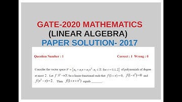 GATE-2020 Mathematics (Linear algebra) | Previous year paper solutions