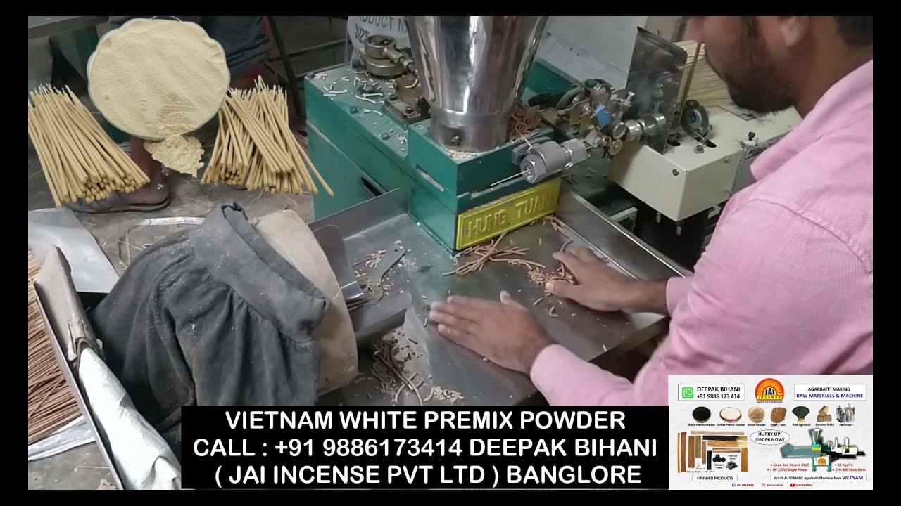 AGARBATTI WHITE PREMIX POWDER IMPORTED VIETNAM | 9886173414 | BANGLORE | JAI INCENSE PVT LTD