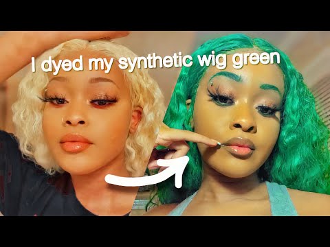 TRYING TO REMOVE RIT DYE FROM SYNTHETIC WIG & Dying A Synthetic