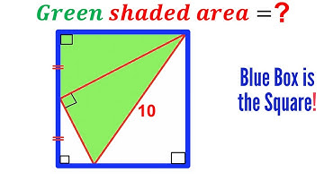 Can you find area of the Green shaded region? | (Square) | #math #maths | #geometry