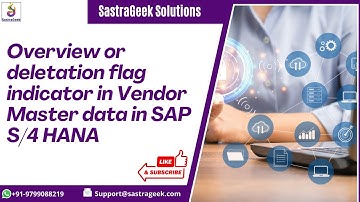Overview or deletation flag indicator in Vendor Master data in SAP S/4 HANA