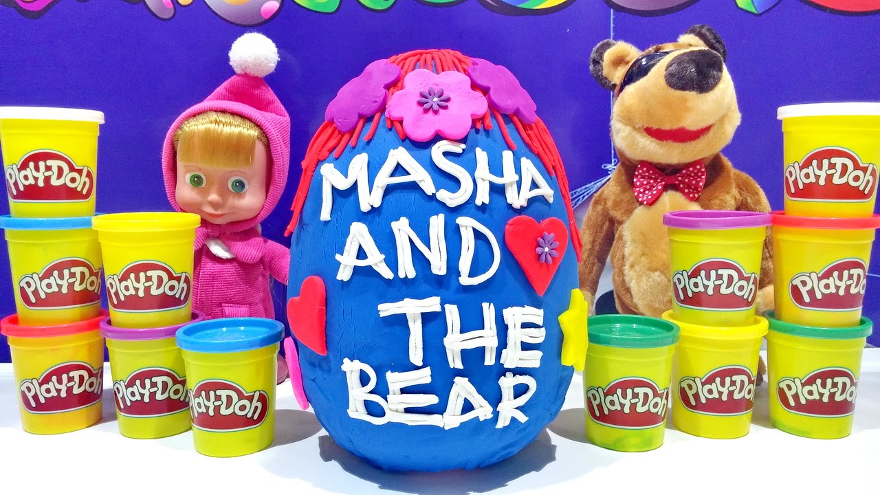 Play Doh Маша и медведь. Play Doh Eggs Маша медведь. Фигурки из теста Маша и медведь.