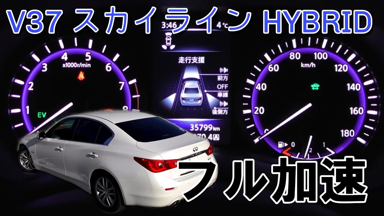 Nissan V37 スカイライン 2 0turbo フル加速 巡行回転数 Infiniti Q50 0gt T Youtube