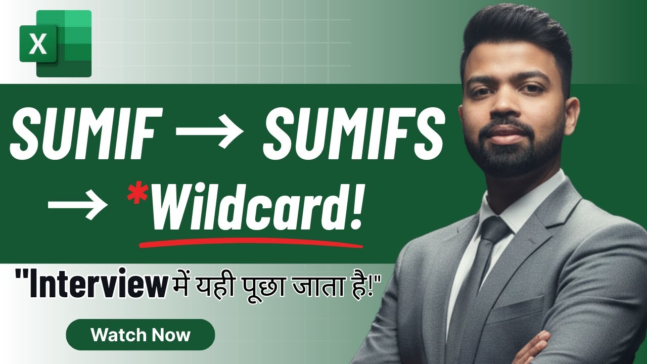 SUMIF → SUMIFS → *Wildcard | Excel Interview 2026