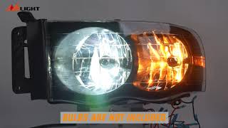 Nilight Headlights for 2002 2003 2004 2005 Ram 1500 2500 3500 Truck