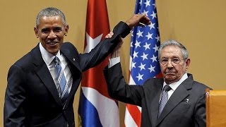 President Obama and Castro call for an end to Cuba embargo