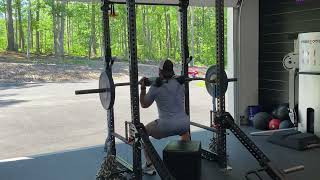 SSB Front Box Squat with chains