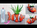 Easy Trick How to Make NEMO FISH Planter From Plastic Bottle (Step-by-step)