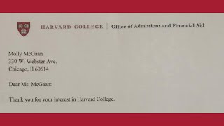 Harvard College rejection letter screenshot 3