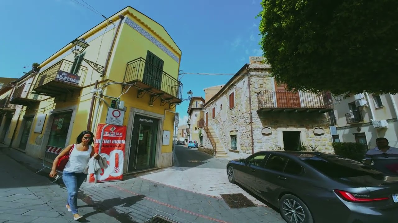 Walking in Santo Stefano di Camastra, Sicily Italy Walking Tour  4K 30fps - with Captions