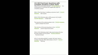 CIS 455 Final Exam Questions with Complete Solutions Latest 2025 pdf