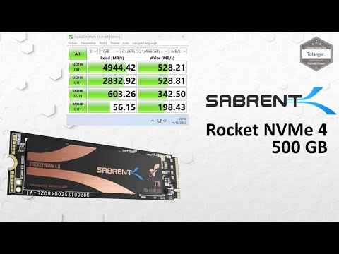 Sabrent SSD interne Rocket 500GB Nvme PCIe 4.0 M.2 2280 Solid State Drive - SB-ROCKET-NVMe4-500