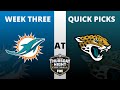 NFL WEEK THREE QUICK PICKS (Score/Winner Predictions)