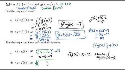 Composition of Functions Part 6 More Domains in Compositions