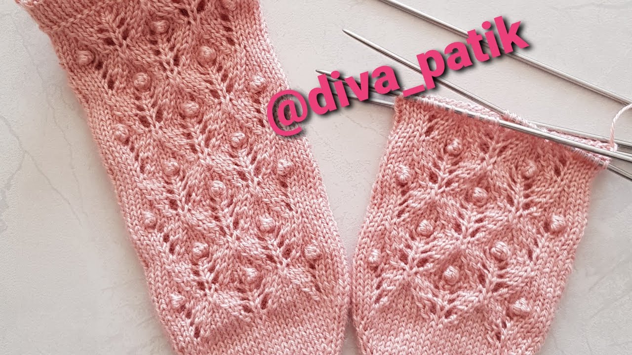 📣HEM ÇOK KOLAY HEM ÇOK ŞIK📣 BAKLAVA DİLİMLİ POPCORN BEŞŞİŞ ÇORAP YAPILIŞI