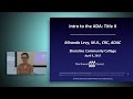 Intro to the ada title ii